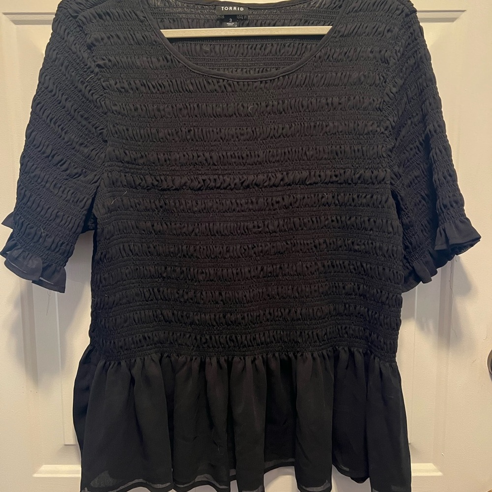 TORRID SMOCKED PEPLUM TOP